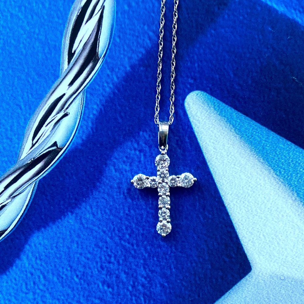 14k Diamond Cross Necklace